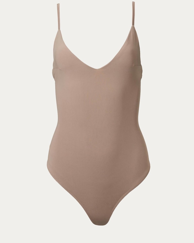 Front of a size L Essential Stretch-Jersey Bodysuit in Mauve in Mauve by By Together. | dia_product_style_image_id:336753
